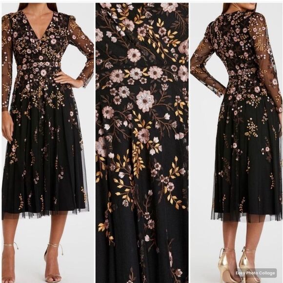 MAC DUGGAL 35103 Floral Embroidered A-Line Cocktail Dress - Picture 1 of 13